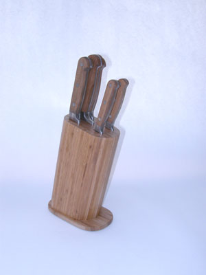 6-Piece Bamboo Knife Block